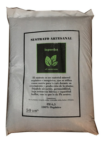 Sustrato La Pacha 50dm3 Greensmoke Arg Organico Ph 6.5