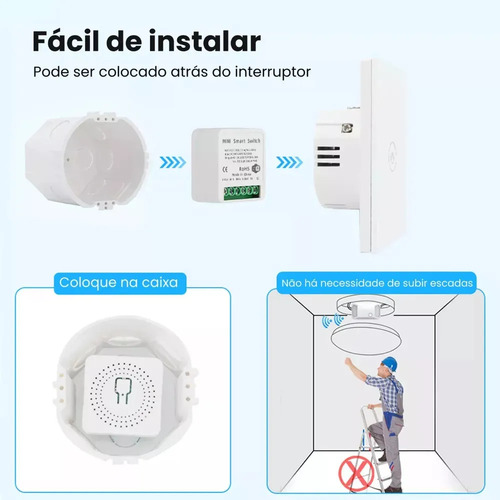Para 5 Mini Switches Wi-fi Inteligentes Para