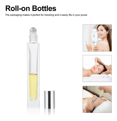 Botellas Enrollables De Perfume Vacías De Vidrio De 10 Ml, 5