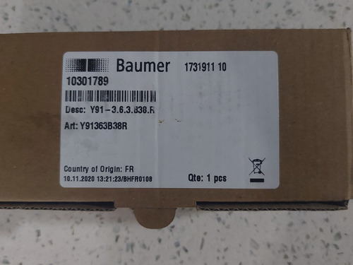 Traductor De Presión Marca Baumer Tipo Y913 Cod 10301789