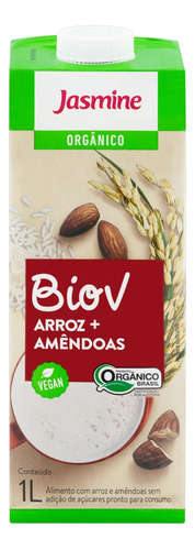 Bebida à Base de Arroz e Amêndoa Orgânica Jasmine Biov Caixa 1l