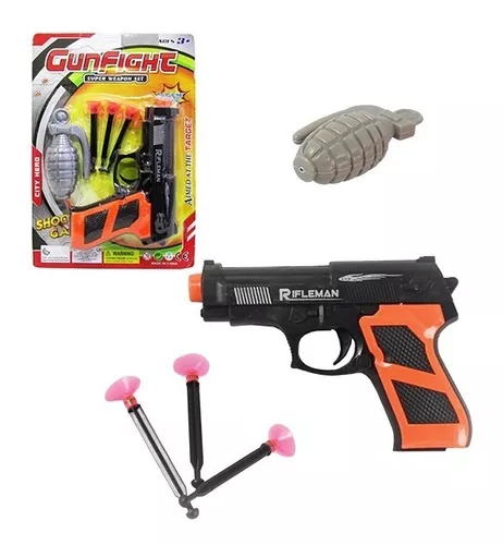 Kit Com Duas Armas Brinquedo Crianças Lança Dardos Infantil