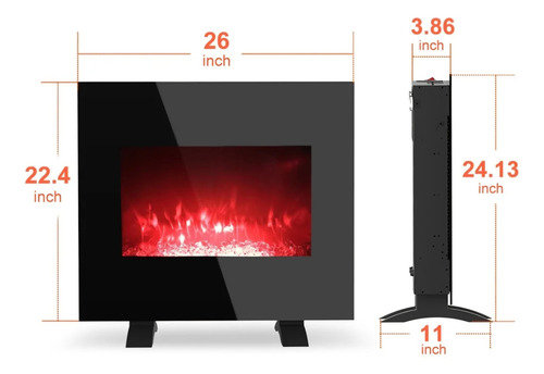 Chimenea Eléctrica Lifeplus 66.04cm Combina 10 Colores 1500w