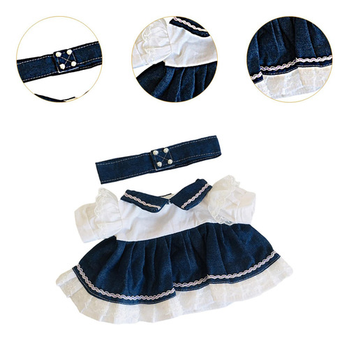 Conjunto De Vestido De Mezclilla Elegante Para Muñecas Con