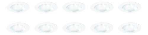 10 Plafones Led Empotrar 7w Plástico Blanco 38° Tecnolite