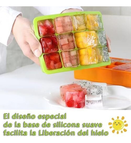 Cubiteras Para Hielo Con Tapa, Moldes De Cubitos Hielo,fácil