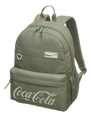 Mochila De Costas Coca Cola Vibes Grande Juvenil Escolar Cor Verde