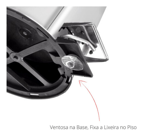 Imagem 9 de 12 de Lixeira Tramontina Com Pedal Em Aço Inox 12l 94538112 Cor Cinza