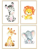 Comprar 4 Cuadros Para Dormitorio Niños, Decoración Infantil León  