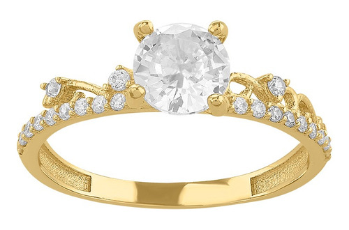 Anillo De Compromiso Oro Sólido 10 Kilates Modelo Tiara