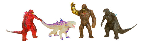 Paquete Juguete 4 Figuras King Kong Vs Godzilla Rosa