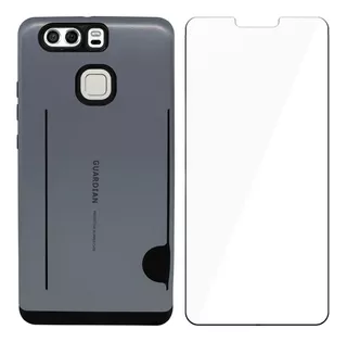 Funda Uso Rudo Tarjetero Guardián Para Huawei P9 Mas Mica