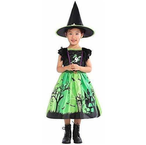 Disfraz De Bruja Verde Para Niñas, Vestido De Tutú Para Niño