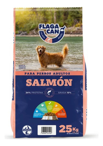 Flagacan alimento premium hypoallergenic para perro adulto sabor salmón en bolsa de 25kg