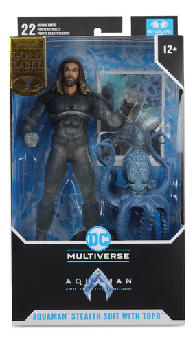 Mcfarlane: Reino Perdido - Aquaman Traje Sigilo Y Topo Gold