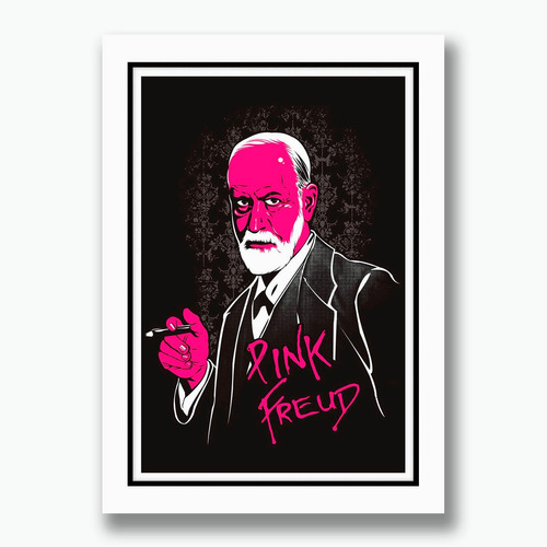 Quadro Freud 50x35cm Sigmund Psicanalise Art Rock Pink Floyd