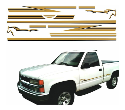 Kit Faixas Chevrolet Silverado D20 Conquest 2000 Cqest