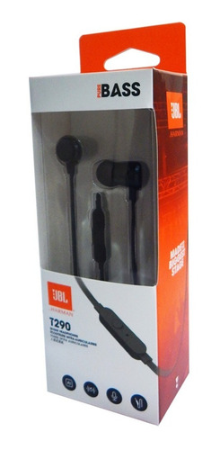 Fone Ouvido Original Jbl T290 Preto C/ Microfone - By Harman