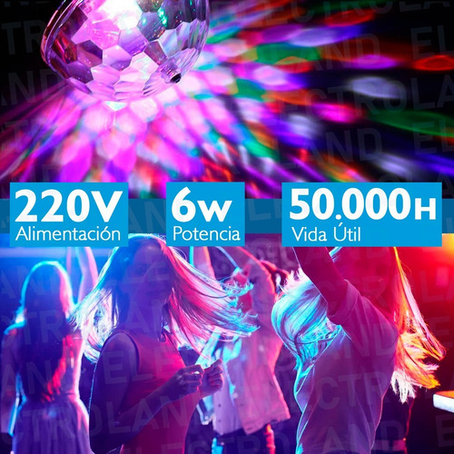 Imagen 7 de 10 de Lampara Led Giratoria Doble 3 Colores Bolichera Foco Led