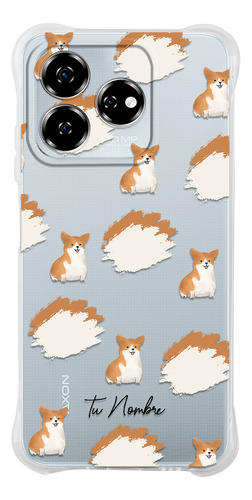 Funda Para Zte Para Mujer Perrito Corgi Manchas Con Nombre