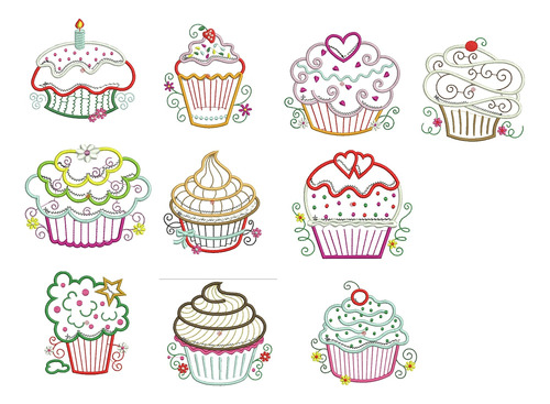 Matrices Para Maquinas Bordadoras Pastel Cupcake Aplique 