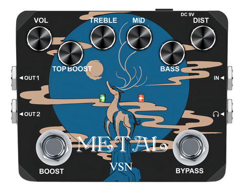 Vsn Pedal De Efecto De Guitarra De Distorsion Superior De Me