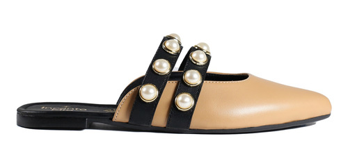 Zapato Calzado Mule Dama Moda Perlas