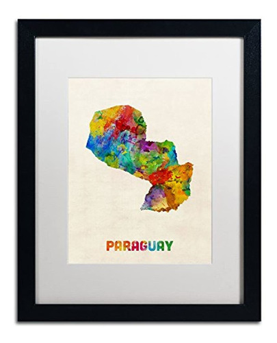 Marca Fine Art Paraguay Acuarela Mapa Por Michael Tompsett M