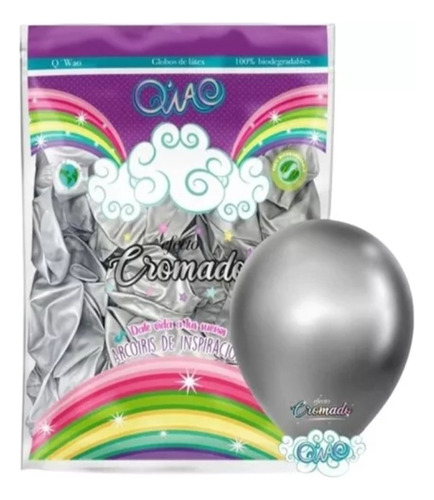 50 Globos Latex N12 Qwao Cromado 12 PuLG. Qiao Elige Color