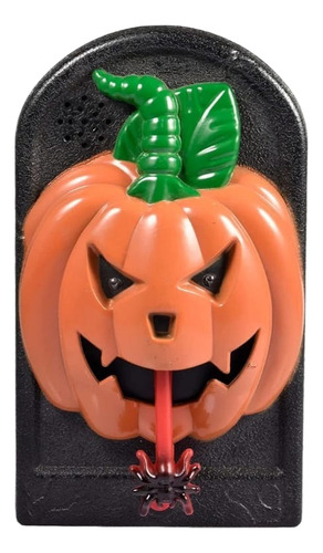 Campainha De Porta Halloween C/ Luz E Som Cor Abóbora Pilha