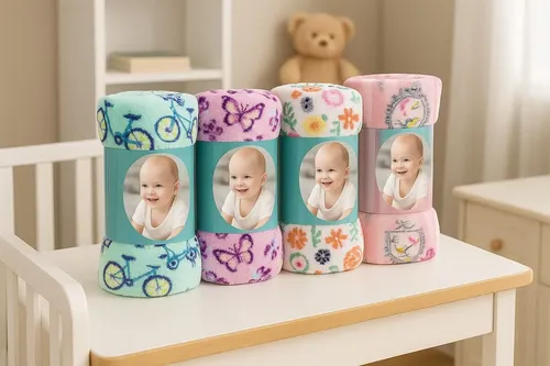 Kit 3 Mantas Infantil Microfibra 90x90cm | Macia, Leve Para Menina Sortida