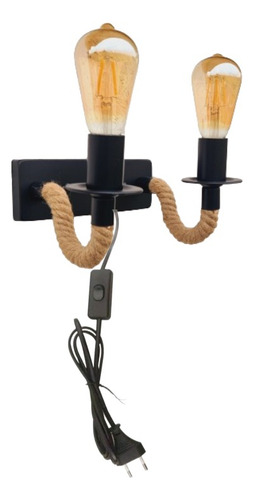 Lampara Muro Retro Enchufe Interruptor E27 Lampara Pared 
