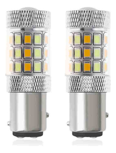 2 Bombillas Led 1157 P21/5w Bicolor Ámbar Blanco