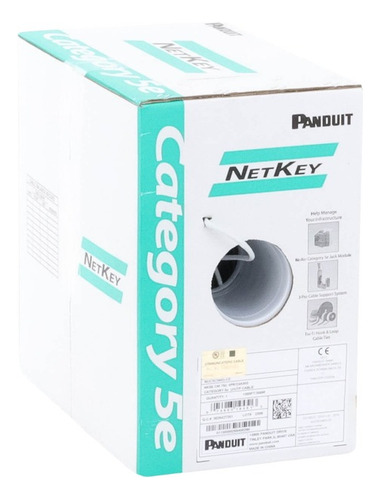 Bobina Panduit 305m Cat 5e Utp Netkey Gris Clar Nuc5c04ig-ce