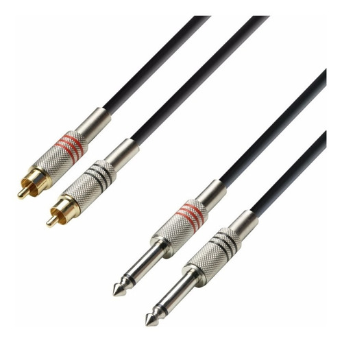 Cable 2 Rca Macho A 2 Plug De 6mm Adam Hall K3tpc0300 Xpro