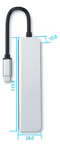Hub Adaptador 6 Em 1 Samsung Tab S6 E S7 Modo Dex 4k +usb C