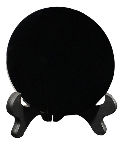 Espejo Feng Shui De Disco De Obsidiana Negra Diámetro 15cm