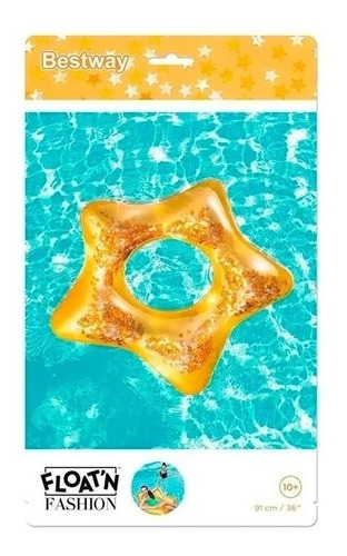 Salvavidas Inflable Glitter Estrella Corazon Bestway 36141