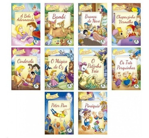 Colorindo Histórias Clássicas Letra Cursiva Infantil Todolivro 10 Unidades A Bela Adormecida-bambi-branca Neve-chapeuzinho Vermelho-cinderela- 3porquinhos-patinho Feio,mágico Oz .pinoquio, Peter Pan