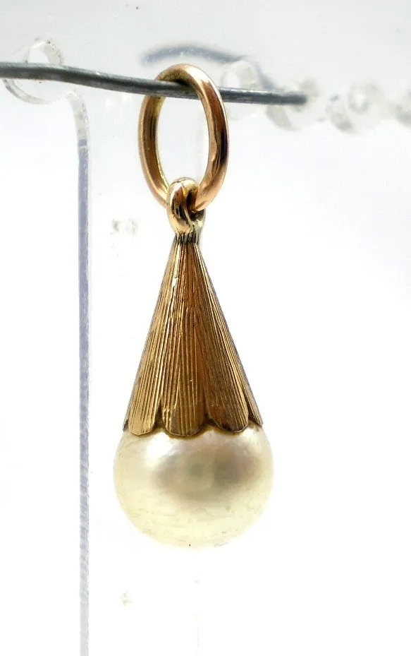 Dije De Oro 18 Kt Y Perla Natural