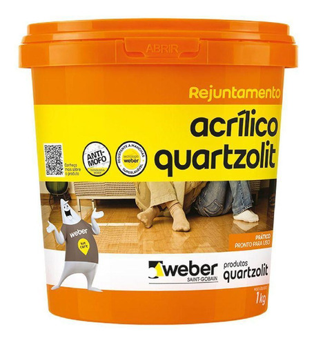 Rejunte Acrílico Quartzolit Weber 1 Quilo Cinza Platina