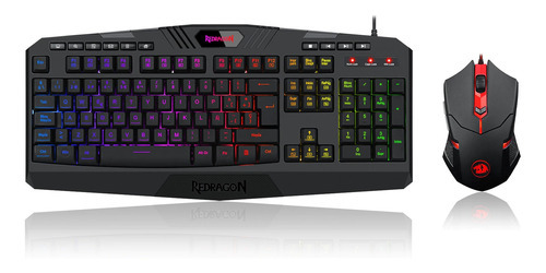 Teclado Redragon Harpe + Mouse Centrophorus S101-3 Color Del Teclado Negro