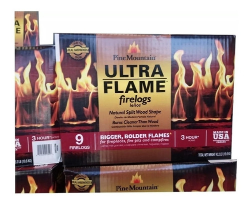 Leños Para Chimenea O Fogata Pine Mountain Ultra Flame 19.6