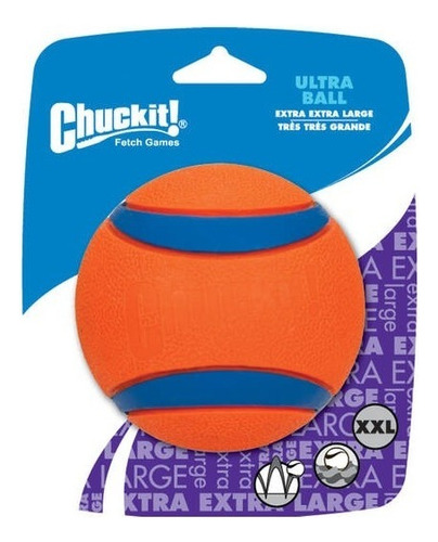 Pelota Para Perros Chuckit Ultra Ball Xxl Resistente Color Naranja Y Azul