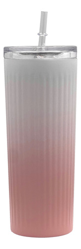 Vaso Termico Acero Inoxidable 600ml Tapa Popote Doble Capa
