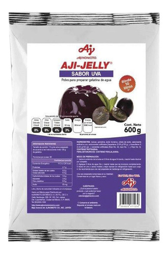 Jelly Polvo Para Gelatina De Uva, Aji, 600 G