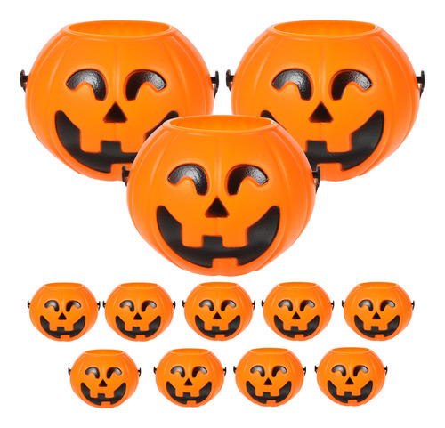 Contenedor Para Caramelos De Halloween, Cubo De Calabaza A G