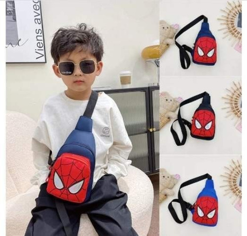 Imagen 3 de 4 de Bolso Mochila Spiderman Niños Cruzado