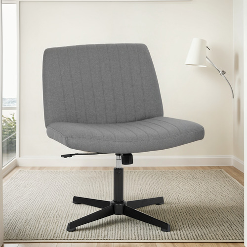 Silla De Escritorio Giratoria Ajustable Muy Cómoda De Tela Gris Claro Tela