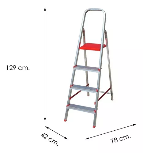 ESCALERA DE ALUMINIO, 4 PELDAÑOS